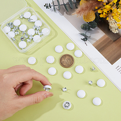 24 Bags Flat Round Cloth Cap Nail Buttons&nbsp;BUTT-BC0001-21C