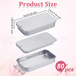 80Pcs Slide Top Tinplate Trinket Storage Boxes&nbsp;CON-WA0001-03