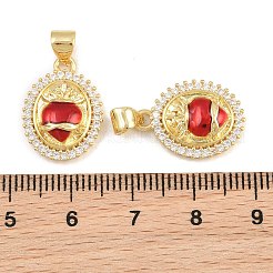 Brass Micro Pave Clear Cubic Zirconia Pendants&nbsp;CU-CBAFB88-08G
