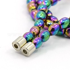 Trendy Unisex Magnetic Synthetic Hematite Barrel Beaded Necklaces&nbsp;NJEW-O011-01C
