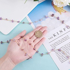 Natural Amethyst Chips Beaded Chains&nbsp;CHC-SZ0001-62H