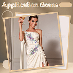 Flower Resin Rhinestone Decorative Corsages for Clothing Accessories&nbsp;PATC-WH0021-064E