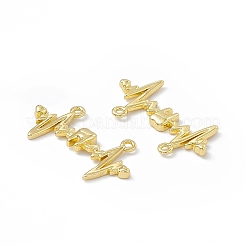Rack Plating Brass Connector Charms&nbsp;KK-B065-25G