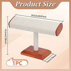 T-Shaped Bar Wood Covered with Faux Suede Bracelet Display Stands&nbsp;BDIS-WH0007-07A