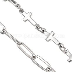 304 Stainless Steel Paperclip Chain and Cross Link Chain Bracelet Making&nbsp;AJEW-JB01642