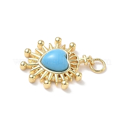 Heart Brass Pendants&nbsp;KK-D426-16E-G