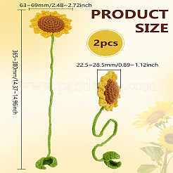 2Pcs Polyester Sunflower Decorations&nbsp;AJEW-LP0002-87B