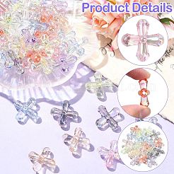 50Pcs UV Plating Transparent Acrylic Beads&nbsp;MACR-CJ0002-21