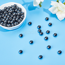 Round Non-magnetic Synthetic Hematite Beads Strands&nbsp;G-PH0012-01-8mm
