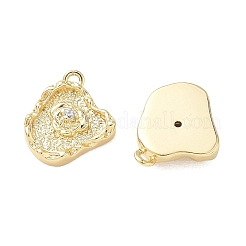 Brass Micro Pave Clear Cubic Zirconia Charms&nbsp;KK-C259-16G