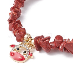 Natural Dyed Howlite Chips Stretch Bracelets&nbsp;BJEW-JB09754-02