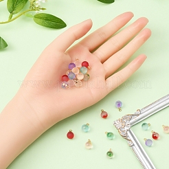 40Pcs 7 Colos Transparent Spray Painted Glass Pendants&nbsp;GLAA-YW0001-35