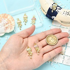 6Pcs 6 Colors Brass Enamel Pendants&nbsp;KK-CJ0005-81