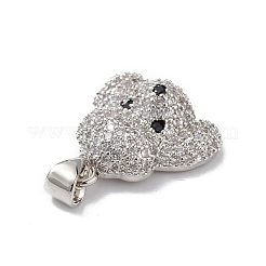 Brass Micro Pave Cubic Zirconia Pendants&nbsp;KK-M240-12G