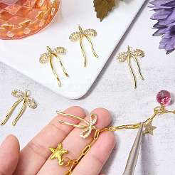 5Pcs Brass Micro Pave Cubic Zirconia Pendants&nbsp;KK-SZ0008-40