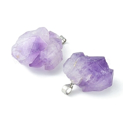 Rough Raw Natural Amethyst Pendants&nbsp;G-YW0001-32