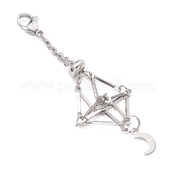 3Pcs Moon Star Lighting Bolt 304 Stainless Steel Pouch Empty Stone Holder Pendant Decoration&nbsp;HJEW-JM04497-02