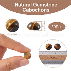 Natural Tiger Eye Cabochons&nbsp;G-R416-10mm-35