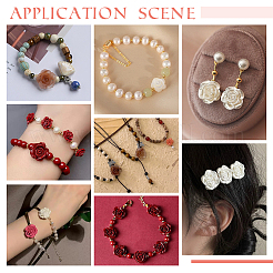 64Pcs 8 Colors Synthetic Coral 3D Flower Rose Beads&nbsp;CORA-GA0001-02