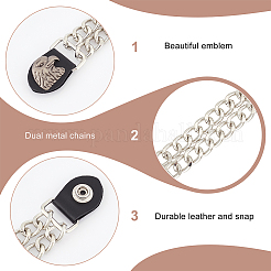 4Pcs 2 Style PU Leather Biker Vest Extenders&nbsp;AJEW-GA0006-20