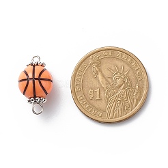 Acrylic Basketball Connector Charms&nbsp;PALLOY-JF01869-01