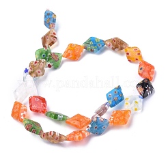 Rhombus Handmade Millefiori Glass Beads&nbsp;LK-R004-48