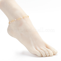 Brass Star Link Chain Anklets&nbsp;AJEW-AN00419