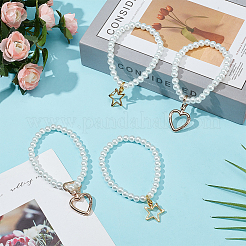 4Pcs 2 Style Glass Pearl Beads Pendant Decoration&nbsp;HJEW-GO00094