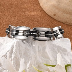 Great Valentines Day Gifts for Boyfriend 304 Stainless Steel Silicone Bracelets&nbsp;BJEW-I129-B