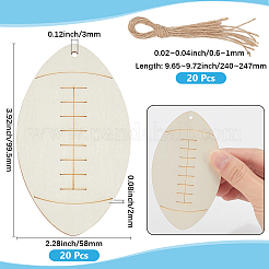 20Pcs Unfinished Wood Pendant Decorations&nbsp;WOOD-SP0001-35B