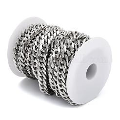 Tarnish Resistant 304 Stainless Steel Cuban Link Chains&nbsp;CHS-E018-13P-B
