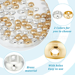 100Pcs 2 Colors Brass Beads Frames&nbsp;KK-GO0001-62