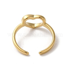 6Pcs 6 Style Leaf & Heart & Teardrop 304 Stainless Steel Open Cuff Rings Set&nbsp;RJEW-P092-07G-M