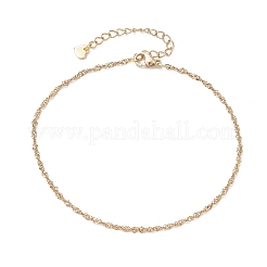 304 Stainless Steel Singapore Chain Anklets&nbsp;AJEW-AN00644-01