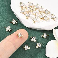 SHEGRACE Brass Pave Cubic Zirconia Horse Eye Connector Charms&nbsp;XGRQ2O424-436A-G