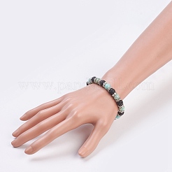 Natural Flower Amazonite Stretch Bracelets&nbsp;BJEW-JB03753-01