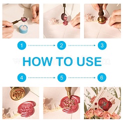 DIY Letter Scrapbook Brass Wax Seal Stamps and Wood Handle&nbsp;AJEW-P068-B06