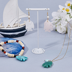 4Pcs 4 Styles Natural Quartz Crystal & Howlite & Green Aventurine & Rose Quartz Pendants&nbsp;PALLOY-FH00195