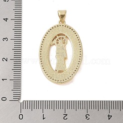 Brass Micro Pave Clear Cubic Zirconia Pendants&nbsp;KK-I712-28G