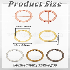30Pcs 6 Colors Alloy Split Key Rings&nbsp;FIND-LP0002-92