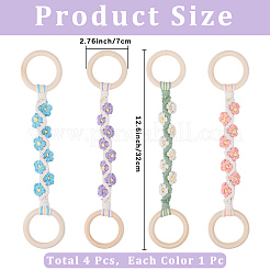 4Pcs 4 Colors  Daisy Cotton Thread Weave Towel Rack&nbsp;AJEW-CN0004-61
