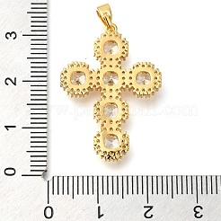 Brass Pave Clear Cubic Zirconia Pendants&nbsp;KK-M101-05G-02