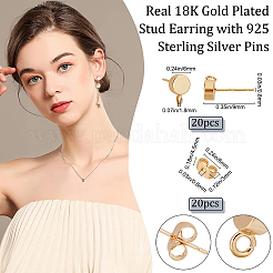 20Pcs Brass Stud Earring Findings&nbsp;FIND-BBC0001-22