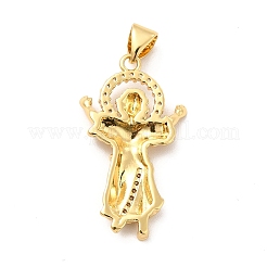 Rack Plating Brass Micro Pave Cubic Zirconia Pendants&nbsp;X-KK-K270-34G