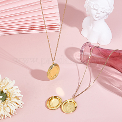 DIY Brass Oval Locket Pendant Necklaces Making Kits&nbsp;NJEW-HY0001-05