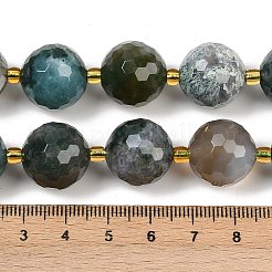 Natural Moss Agate Beads Strands&nbsp;G-C249-A08-16mm