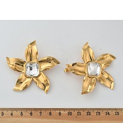 304 Stainless Steel with Cubic Zirconia Stud Earrings&nbsp;EJEW-Z084-12G