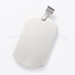Non-Tarnish 304 Stainless Steel Stamping Blank Tag Pendants&nbsp;X-STAS-R090-33