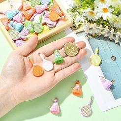 20Pcs 2 Styles Sports Opaque Resin Pendants&nbsp;RESI-YW0002-14