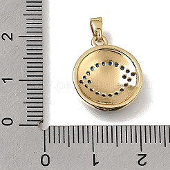 Brass Micro Pave Cubic Zirconia with Blue Enamel Pendants&nbsp;CU-CBAA556-09B